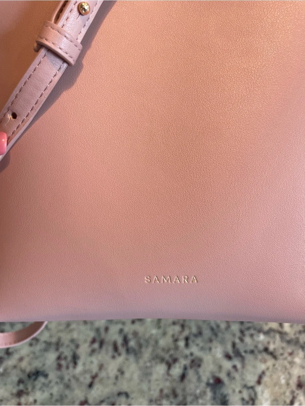 New Anthropologie Samara peony pink vegan Leather Crossbody bucket Bag Ret.$125